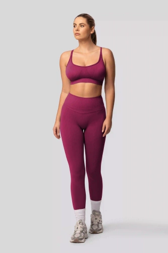 Leggings push-up Spaio PRO vita alta modellanti coprenti red wine