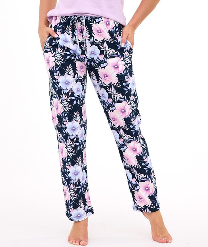 690/48 Pantalone pigiama donna Cornette | Lungo, tasche, regolazione in vita