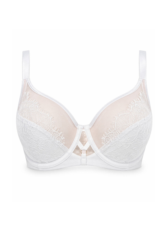 Mediolano Pure Plunge 19260 reggiseno plunge bianco con pizzo e tulle