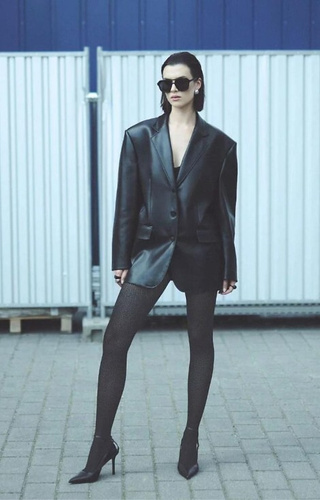 1236 Galia Collant 80 den Gabriella nero - fantasia, velluto, tecnologia 3D