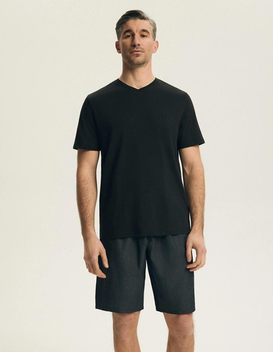 Pigiama Uomo Henderson 44608 Post Nera 100% Cotone Manica Corta