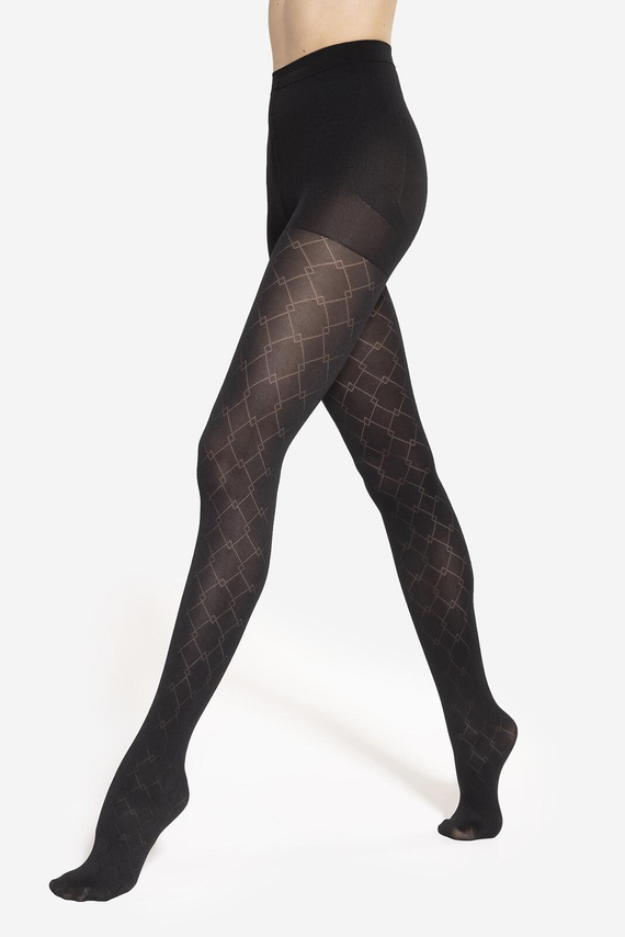 Modeline 07 Collant Gatta - 40 den, push-up, fantasia geometrica