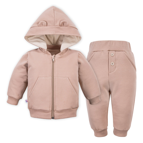 Set tuta da ginnastica Beary Cool Eevi - beige, top e pantaloni con risvolto