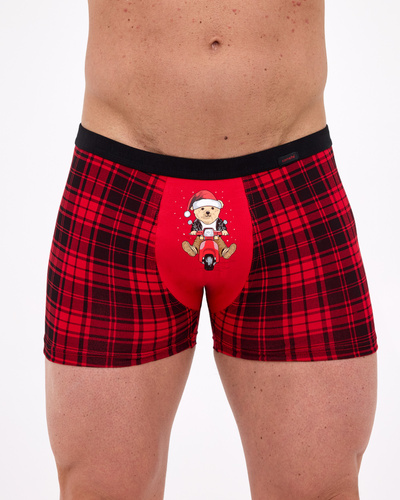 007/78 - boxer natalizi da uomo, 95% cotone 5% elastan, in scatola