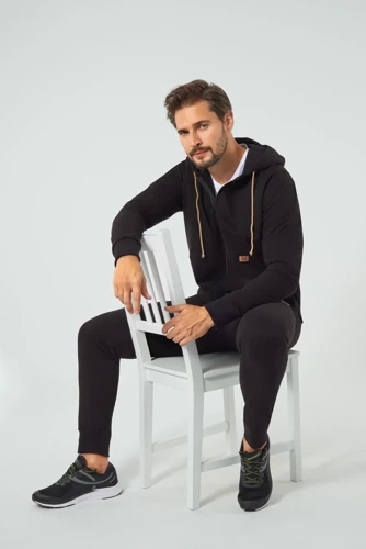 Darwin Felpa da uomo Moda italiana - nero
