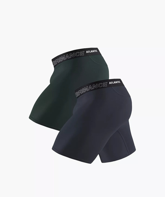 Boxer da uomo Atlantic Bamboo 2MH-1209 verde-grafite Performance – confezione da 2, in bambù