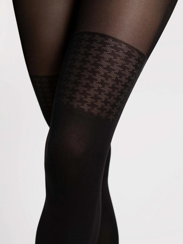 Fiore G6140 Pepita Black Collant 40 DEN Effetto Calze Pepita