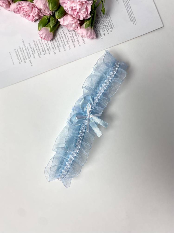 221 De Lafense giarrettiera in chiffon - azzurro