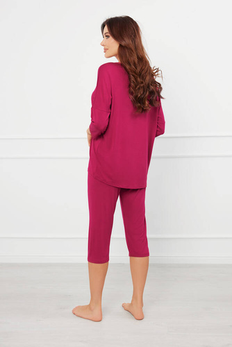 Natura Pigiama 3/4 da donna Moda italiana - vino