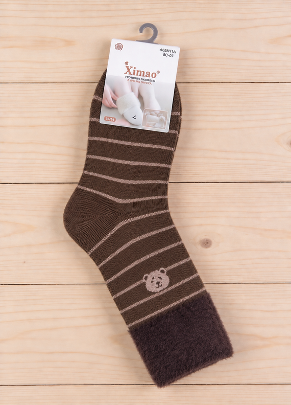Xintao WiK 3141 wz.5 Calze donna Merino 88% lana calde-2 marroni