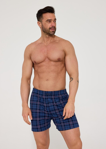 Cornette Comfort 002/338 – boxer uomo blu navy in cotone 100% a quadri