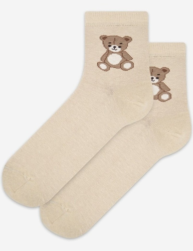 U84.01P Calze da donna Wola Perfect Woman beige 965- cotone, disegni colorati