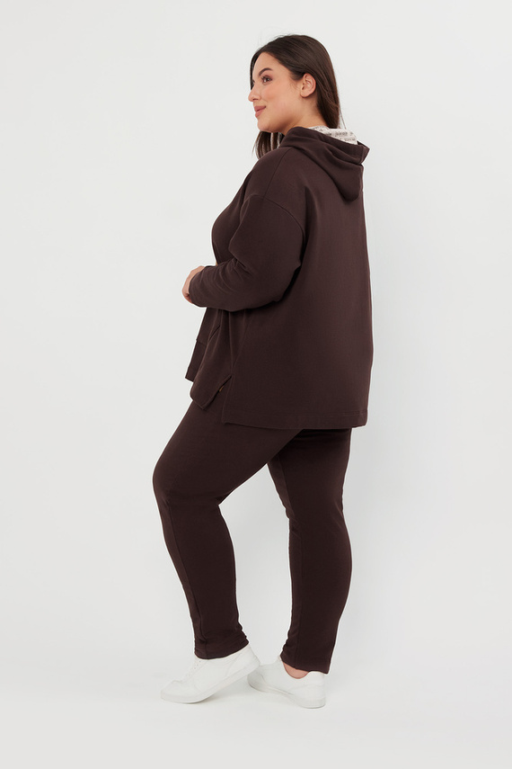 Lagos Felpa con cappuccio da donna Italian Fashion - marrone