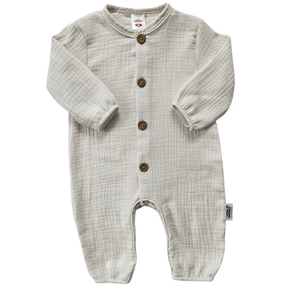 Pigiama di mussola Just Muslin 02235BE Makoma beige - leggero, traspirante, 100% cotone