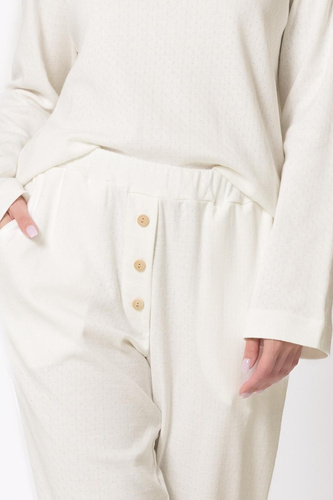Pigiama donna Berenika 1795 Leveza crema 100% cotone lunga