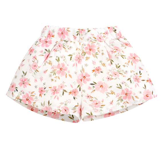 Pantaloncini corti in mussola ecrù Pinokio per bambina