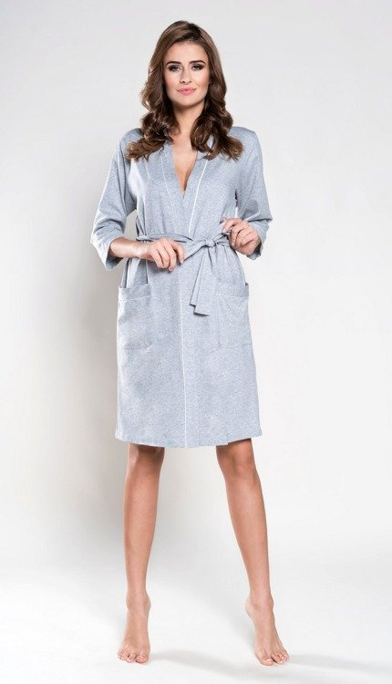 Megan Vestaglia da donna Moda italiana manica 3/4 - melange chiaro