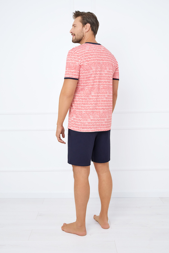 Flota Pigiama uomo a maniche corte, pantaloncini Moda italiana - stampa rosso/blu