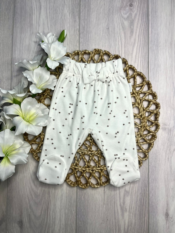 Mamatti Pantaloni Corti per Neonati PG16215 Vita Alta Stelle Bianco