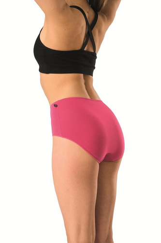 Slip donna bambù maxi bikini Key LPF 516 nero-fucsia morbidi