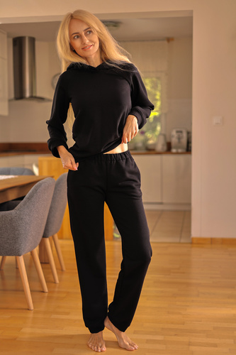 Tuta Brav donna Mirale | Set confortevole in cotone | Produzione polacca - nero