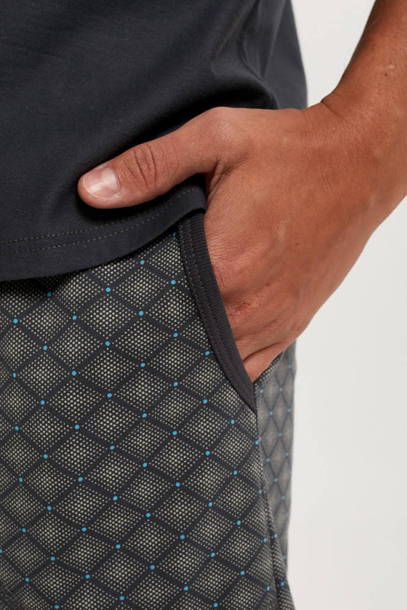 Abel Pigiama uomo a maniche corte, pantaloncini Moda italiana - grafite/stampa