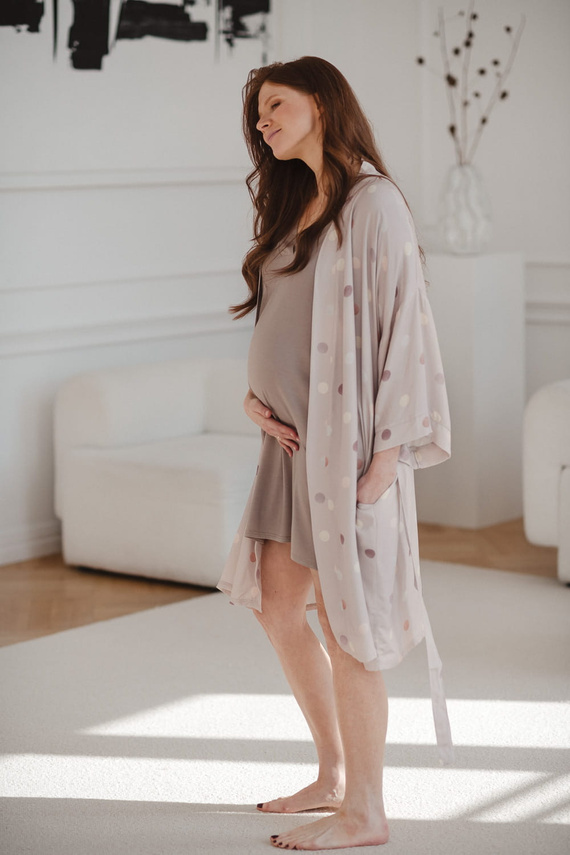 Polka Dots szlafrok bambusowy ciążowy Milk&Love 