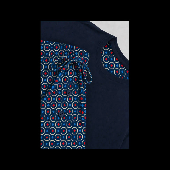 Sesto Senso 2026/01 Pigiama Uomo Corto Blu Navy 100% Cotone
