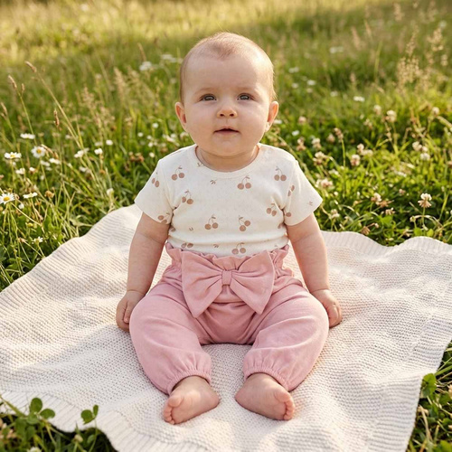224006 Nicol Body neonata bambina 100% cotone sangallo ciliegie