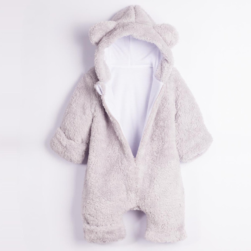 228269 Nicol FARMA Tuta neonato orsetto grigio con cappuccio cotone
