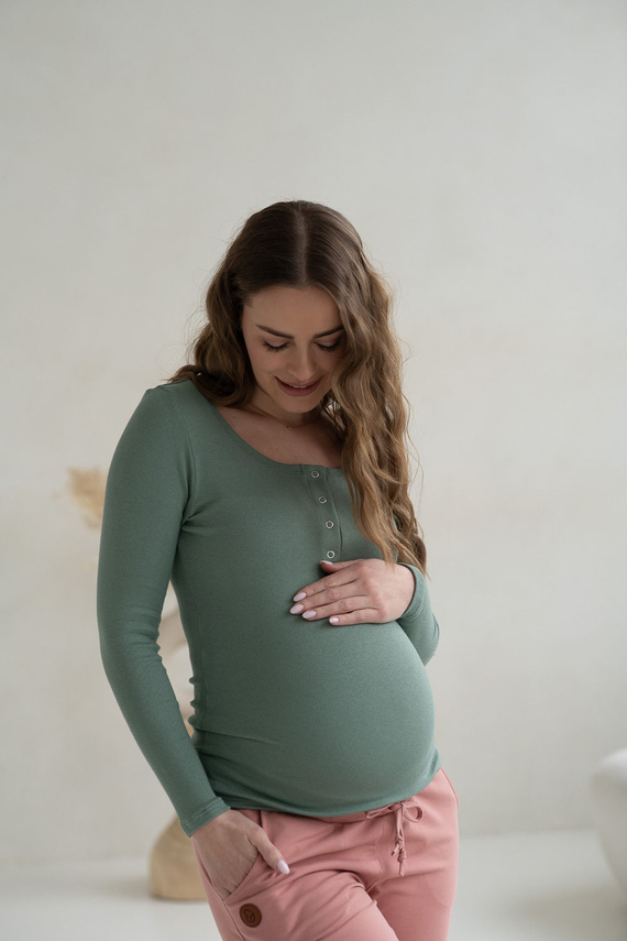 Tummy Milk&Love maglia premaman e allattamento in viscosa sage