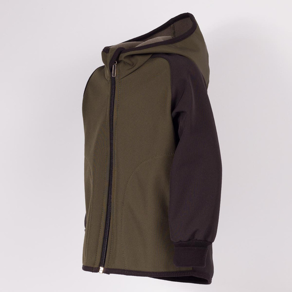 229021 Nicol Giacca softshell bambini con pile, cappuccio, riflettente - khaki