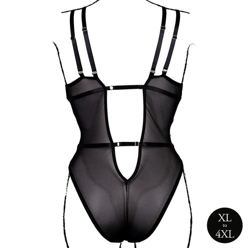 Body AMR006 Amour Le Désir Body in pizzo Plus Size XL-4XL Nero