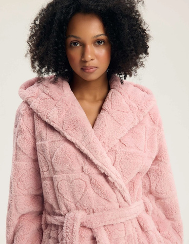 Henderson Gitte 45427 Accappatoio Donna Rosa Morbido con Cappuccio e Tasche