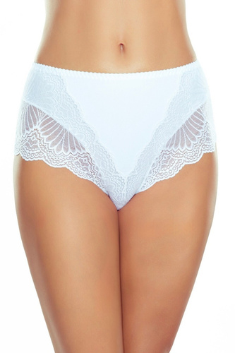 Mutandine modellanti bianche Eldar Viana, vita alta, bordo in pizzo, microfibra