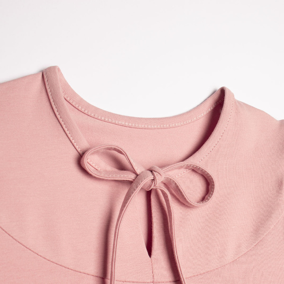 Blusa bambina Nicol 220140 rosa cotone elegante con fiocco