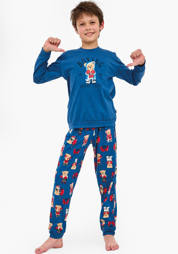 593/178 966/178 Pigiama bambino Cornette Boxer | Cotone, stampa, pantaloni fantasia, polsini a coste