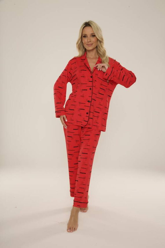 718 Pigiama Forex da donna Madeleine Cat Love - rosso