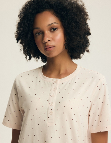 Camicia da notte Henderson 45304 Evika rosa cipria 100% cotone per allattamento