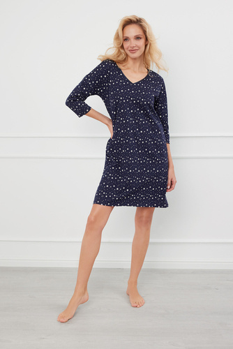 Camicia da notte Libra, manica 3/4 Moda italiana - stampa