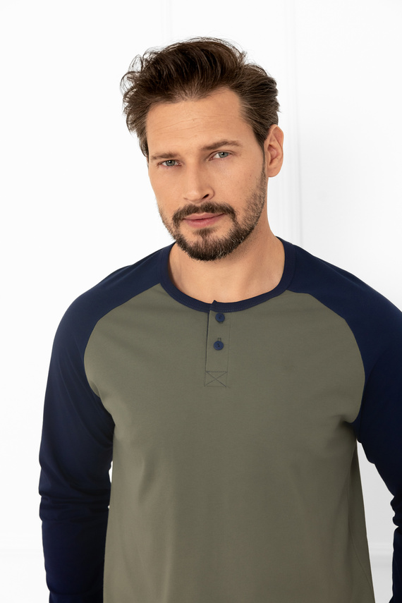 Alexander Pigiama uomo Moda italiana oliva - cotone, lungo. maniche e pantaloni