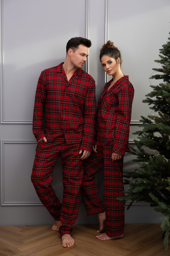 Pigiama da uomo Philip Sensis - flanella a quadretti, con zip