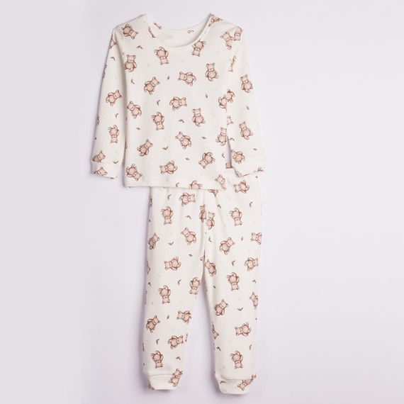 227036 Nicol BENEK Pigiama bambini 100% cotone crema con orsetti