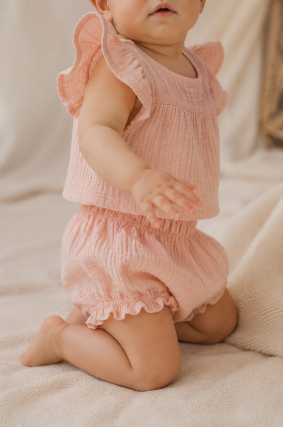 Mamatti BY50006 Bloomers in mussola rosa, leggeri in cotone