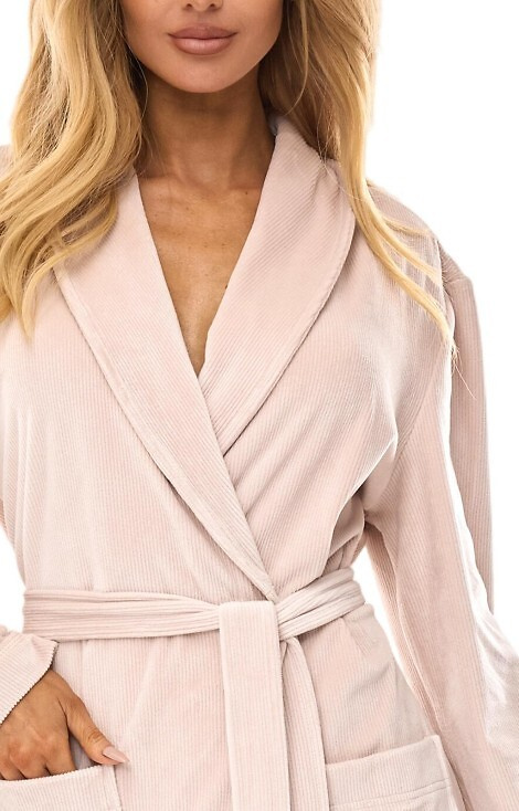 2510 Aura Accappatoio da donna L&L lungo in angora - morbido, caldo