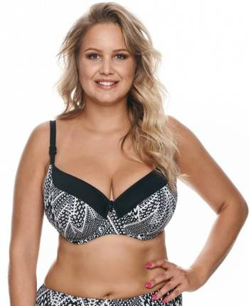 Reggiseno da bagno Fiji Big Lupoline - bianco e nero