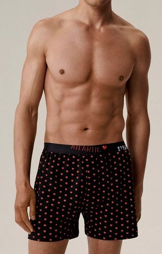2GMB-011 Boxer Atlantic da uomo - cotone, stampa cuore, confezione da 2 pezzi