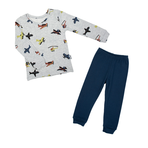 219036 Pigiama Willy Nicol per bambini - cotone, manica lunga, piane