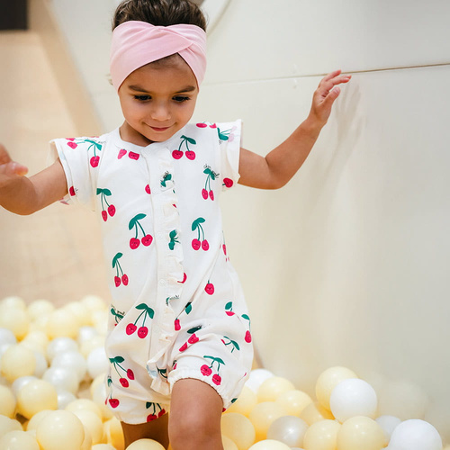 Pagliaccetto bambina Cherry Eevi cotone 95% comodo per estate