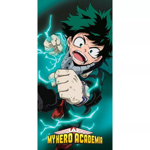 Asciugamano da spiaggia Halantex My Hero Academia 70x140 in cotone turchese